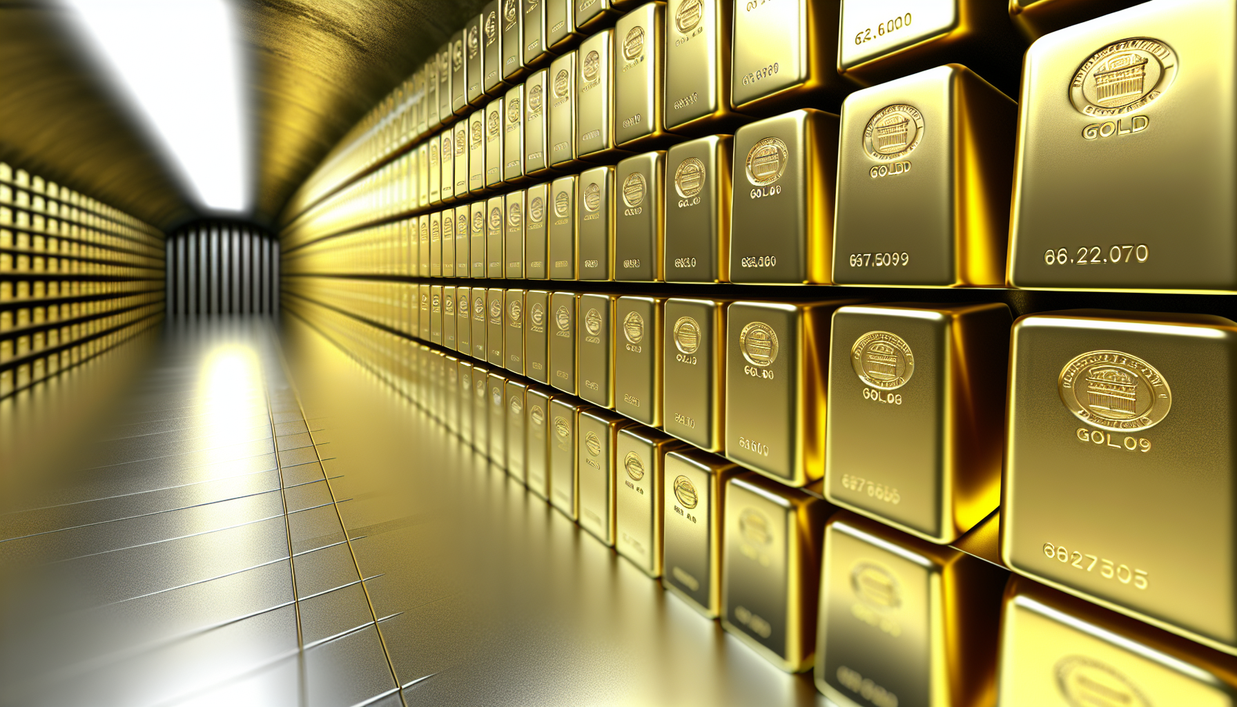 Gold bars in a vault