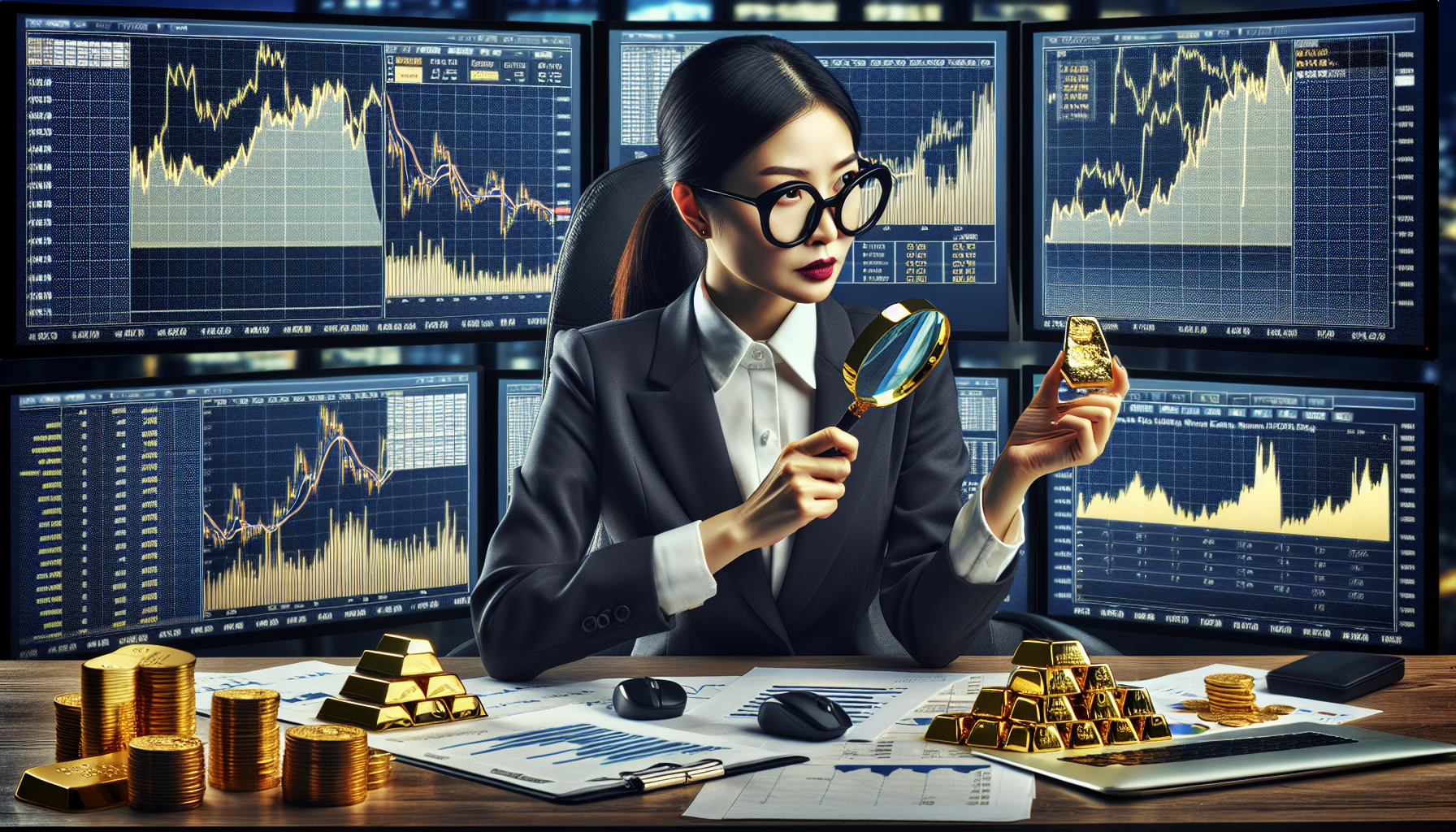 Investor comparing gold bullion prices