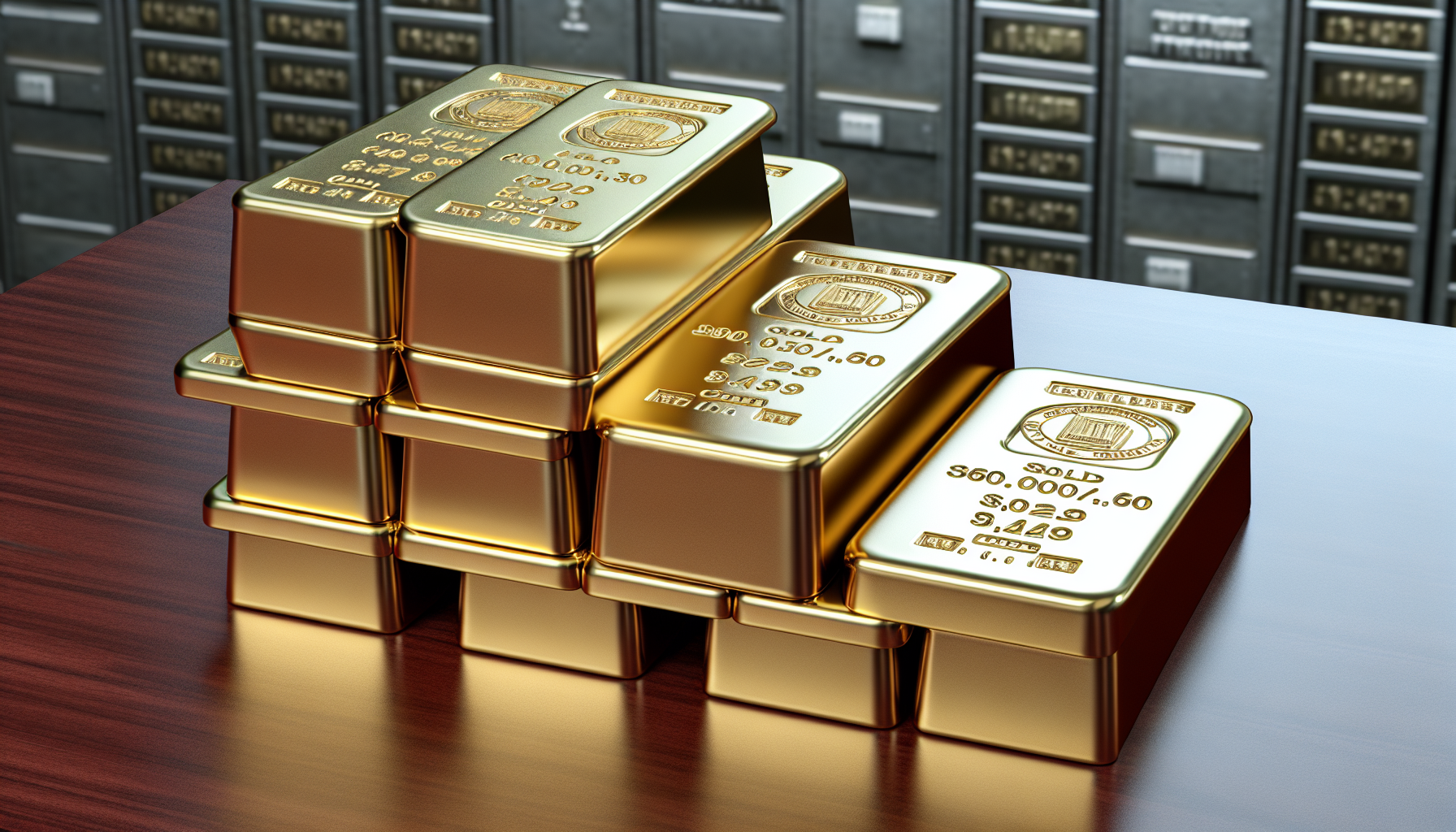 A stack of gold and silver bullion bars